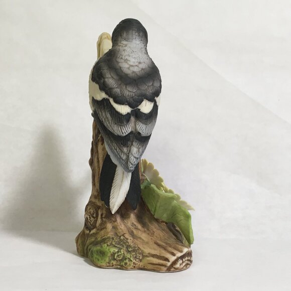 Andrea By Sadek Downy Woodpecker Porcelain with Removable Wooden Base  #9386 - Picture 3 of 14